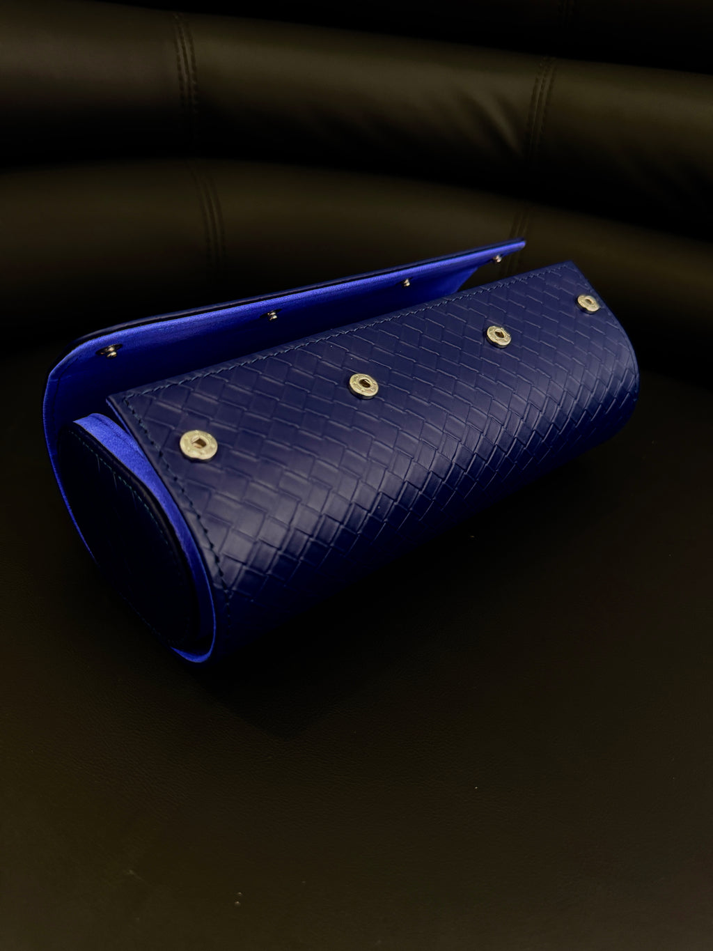 Imperial Blue Watch Roll- Three Watches
