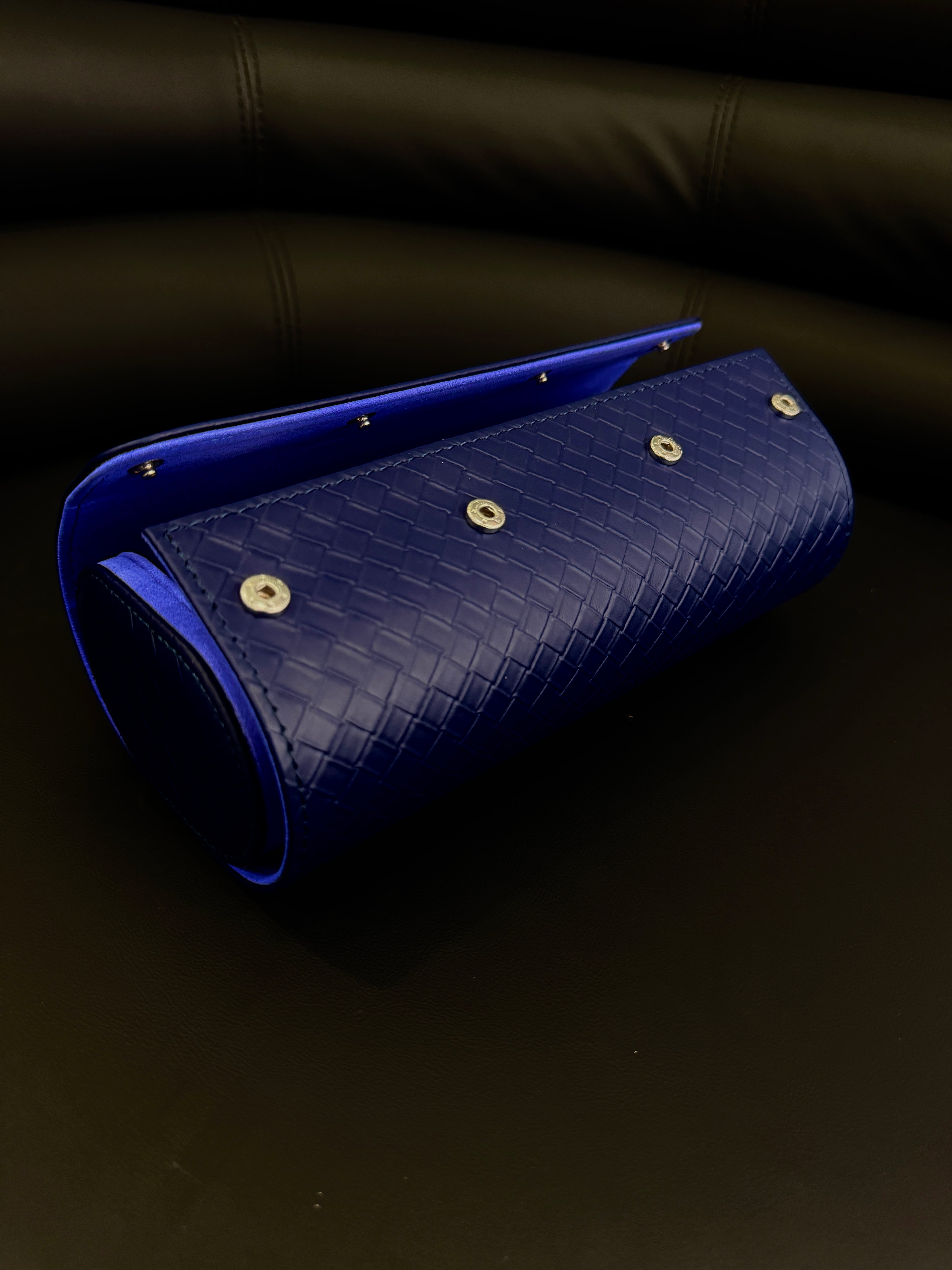 Imperial Blue Watch Roll- Three Watches
